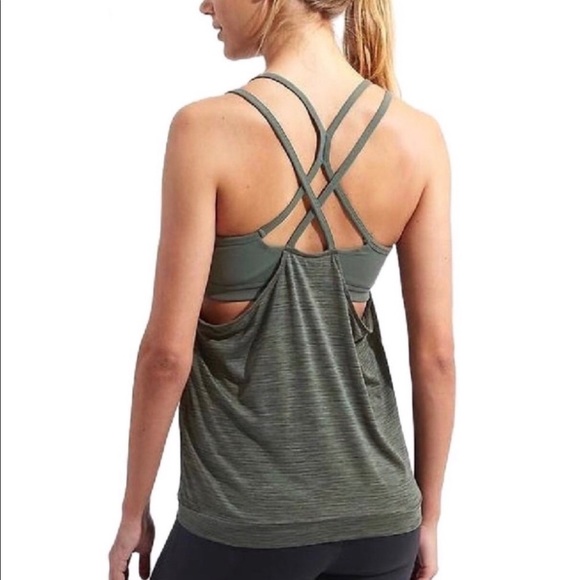 Athleta Tops - Athleta Shadow Stripe Energize Workout Tank Top